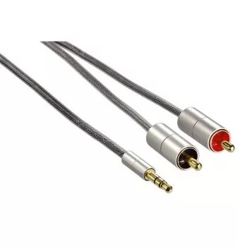 Hama 00080865 audiokaapeli 2 m 3,5 mm - 2 x RCA hopea
