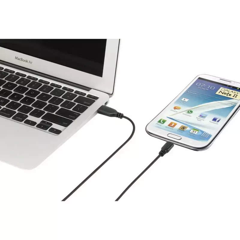 USB 2.0 -datakaapeli Renkforce RF-4032111, USB A - Micro-USB B, 1 m, musta
