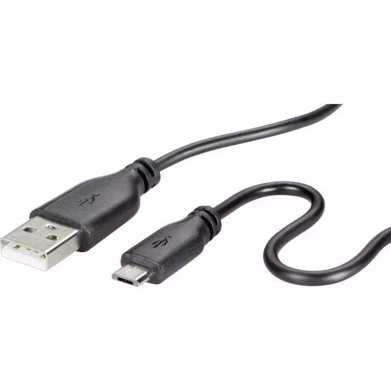 USB 2.0 -datakaapeli Renkforce RF-4032111, USB A - Micro-USB B, 1 m, musta