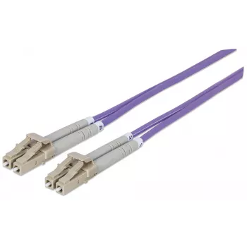 Intellinet kuitu-patchkaapeli, OM4, LC/LC, 5m, violetti, duplex, multimode, 50/125 µm, LSZH, kuitu, elinikäinen takuu