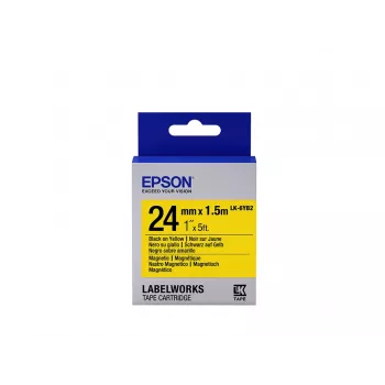 Epson tarranauha magneettinen LK-6YB2 musta/keltainen 24 mm (1,5 m)