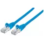 Intellinet verkkokaapeli, Cat6A, 30 m, sininen, kupari, S/FTP, LSOH / LSZH, PVC, RJ45, kullatut kontaktit, lukituskielekkeen suojus, taittosuojaholkki, elinikäinen takuu