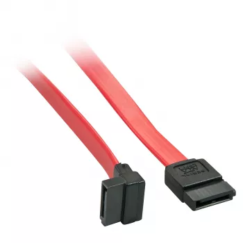 Lindy 0,2 m SATA-sisäkaapeli 7-pin – 90° 7-pin, 0,2 m, SATA III, SATA 7-pin, SATA 7-pin, naaras/naaras, punainen