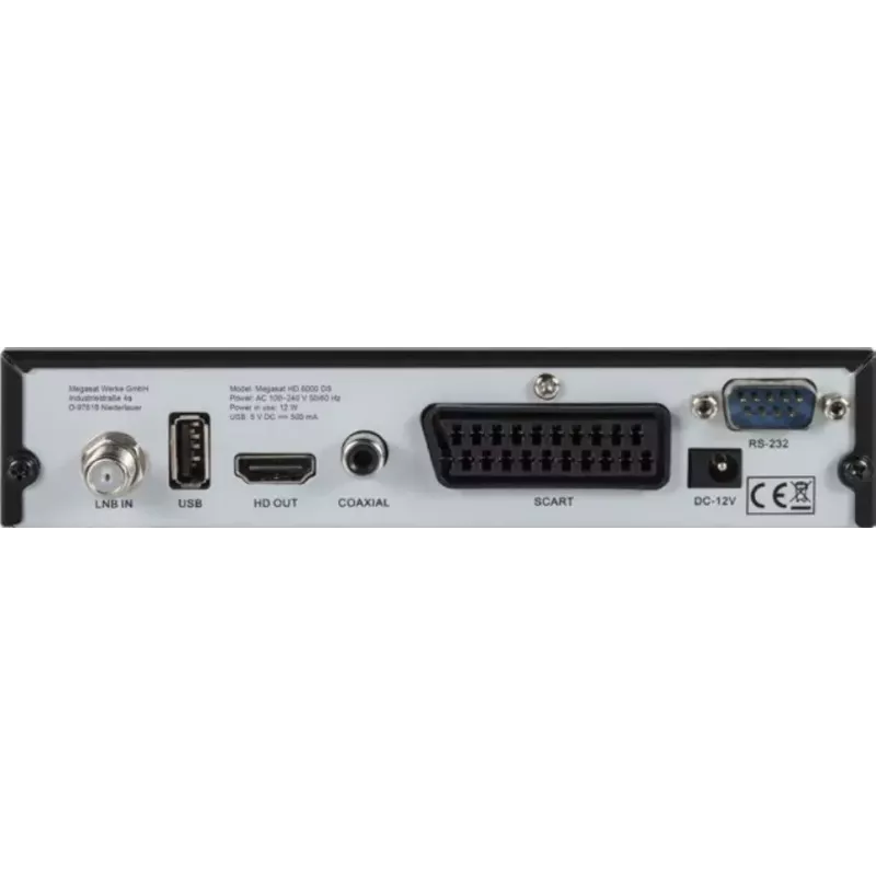 Digitaalivastaanotin Megasat HD 6000 DS kaapeli Full HD musta