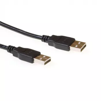 ACT USB 2.0 A -pistoke - USB A -pistoke 3,00 m, 3 m, USB A, USB A, USB 2.0, musta