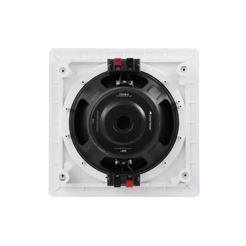 Omnitronic CSUB-8 kattokaiutin, 120 W, 8 ohmia, valkoinen