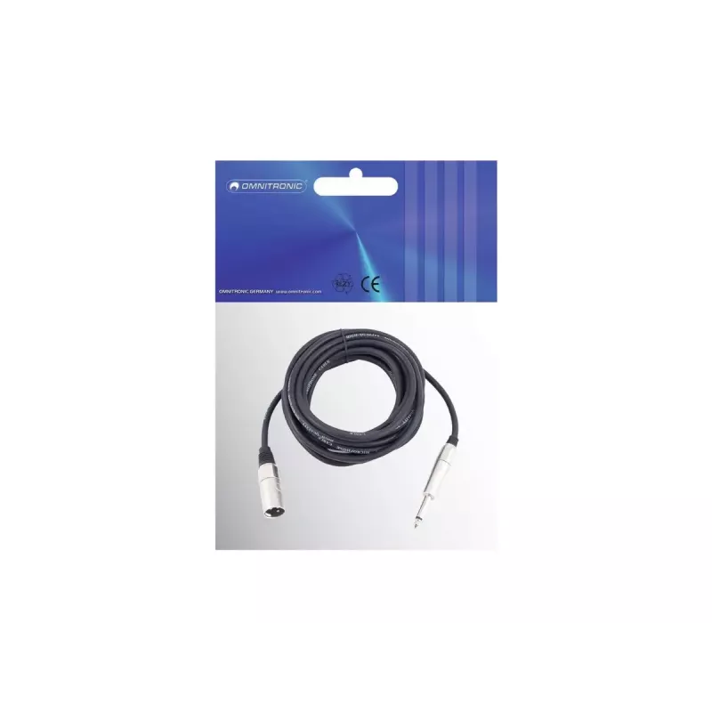 Audiokaapeli Omnitronic 3022519D 10 m XLR 3-pin 6,35 mm musta
