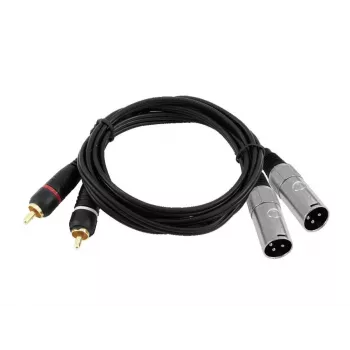Audiokaapeli Omnitronic 3022522D 3 m 2 x XLR 2 x RCA musta