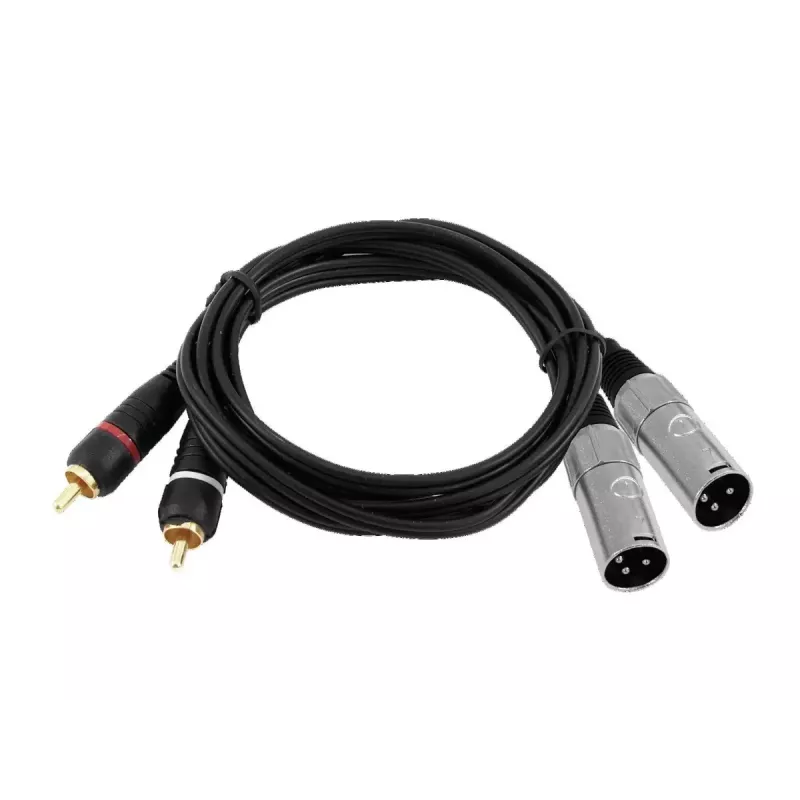 Audiokaapeli Omnitronic 3022522D 3 m 2 x XLR 2 x RCA musta