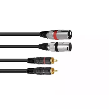 Audiokaapeli Omnitronic 3022522D 3 m 2 x XLR 2 x RCA musta