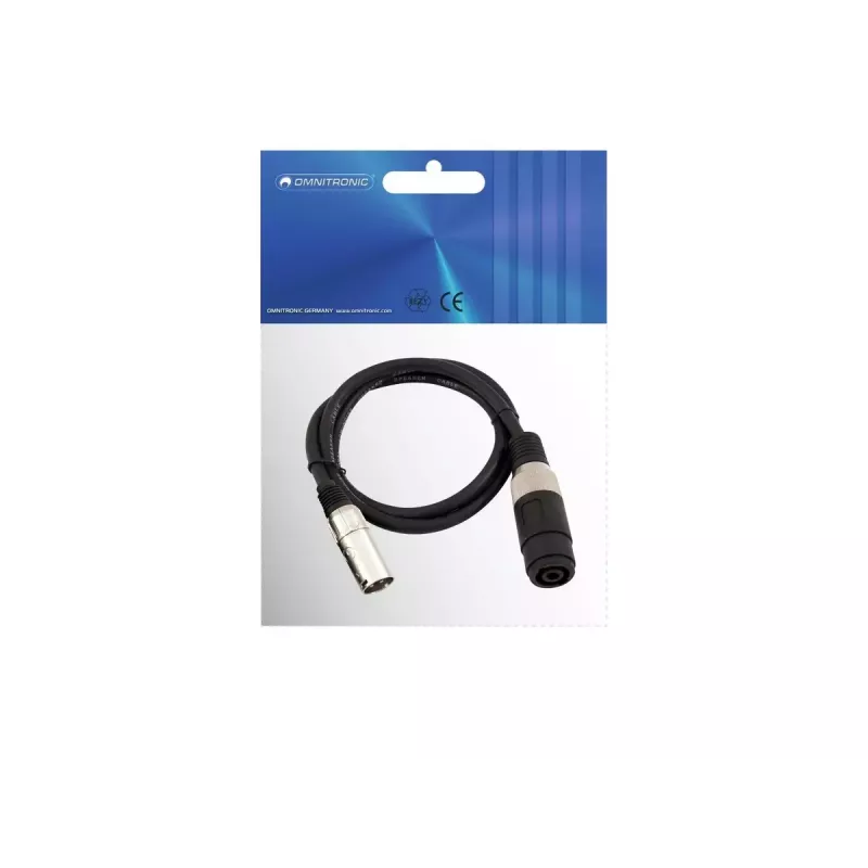Audiokaapeli Omnitronic 30225590 Speakon XLR 1 m musta