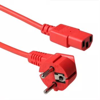 Virtajohto ACT verkkopistoke CEE 7/7 (kulma) - C13 liitin, 5 m, 250 V 10 A, punainen