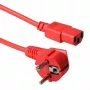 Virtajohto ACT verkkopistoke CEE 7/7 (kulma) - C13 liitin, 5 m, 250 V 10 A, punainen