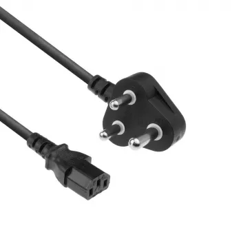 Virtajohto ACT Powercord Intia/Etelä-Afrikka-pistoke – C13 musta 2,5 m