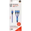 USB-kaapeli 2GO 797151 1,5 m USB-B USB-C/micro-USB-B/Lightning musta sininen