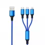 USB-kaapeli 2GO 797151 1,5 m USB-B USB-C/micro-USB-B/Lightning musta sininen