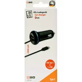Mobiililaturi 2GO 797170 universaali musta savukkeensytytin auto 12/24V USB 1,4m