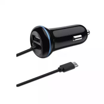 Mobiililaturi 2GO 797170 universaali musta savukkeensytytin auto 12/24V USB 1,4m