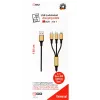 USB-kaapeli 2GO 797152 3m USB B USB C/micro-USB B/Lightning musta kulta