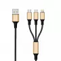 USB-kaapeli 2GO 797152 3m USB B USB C/micro-USB B/Lightning musta kulta