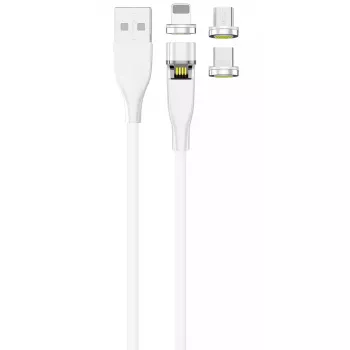 USB-kaapeli 2GO 797317 1m USB B USB C/micro-USB B/Lightning valkoinen