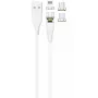 USB-kaapeli 2GO 797317 1m USB B USB C/micro-USB B/Lightning valkoinen