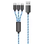 USB-kaapeli 2GO 797315 1,5m USB B USB C/micro-USB B/Lightning musta sininen