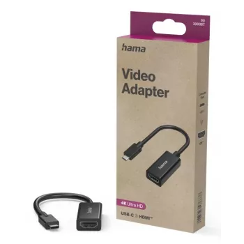 Videosovitin HAMA USB-C HDMI Ultra-HD 4K (malli 00300087) – passiivinen liitäntä video/ääni