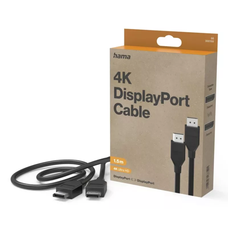 DisplayPort-kaapeli HAMA Classic Line DP 1.2 Ultra-HD 4K 1,50 m