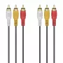 Hama 00305014 äänikaapeli 3 m 3 x RCA musta