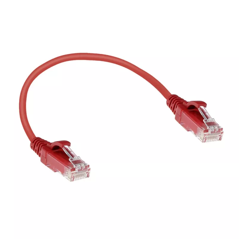 ACT punainen 0,15 m LSZH U/UTP CAT6 datacenter-slimline-patchkaapeli RJ45-liittimillä