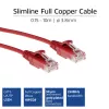 ACT punainen 0,15 m LSZH U/UTP CAT6 datacenter-slimline-patchkaapeli RJ45-liittimillä