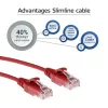 ACT punainen 0,15 m LSZH U/UTP CAT6 datacenter-slimline-patchkaapeli RJ45-liittimillä