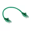 ACT vihreä 0,15 m LSZH U/UTP CAT6 datacenter-slimline-patchkaapeli ilman lukituskielekettä RJ45-liittimillä