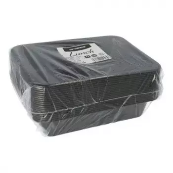 Kertakäyttöinen elintarvikeastia Papstar 96552 polypropyleeni musta 227x178x45mm