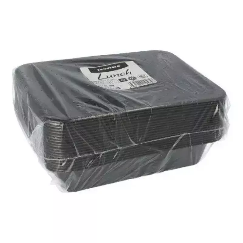 Kertakäyttöinen elintarvikeastia Papstar 96552 polypropyleeni musta 227x178x45mm