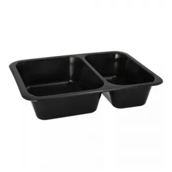 Kertakäyttöinen elintarvikeastia Papstar 96553 polypropyleeni musta 227x178x45mm