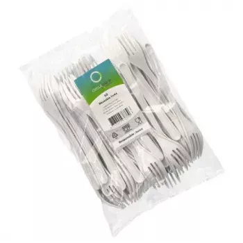 Kertakäyttöhaarukka Papstar 96427 polypropyleeni 50 kpl valkoinen 185 mm