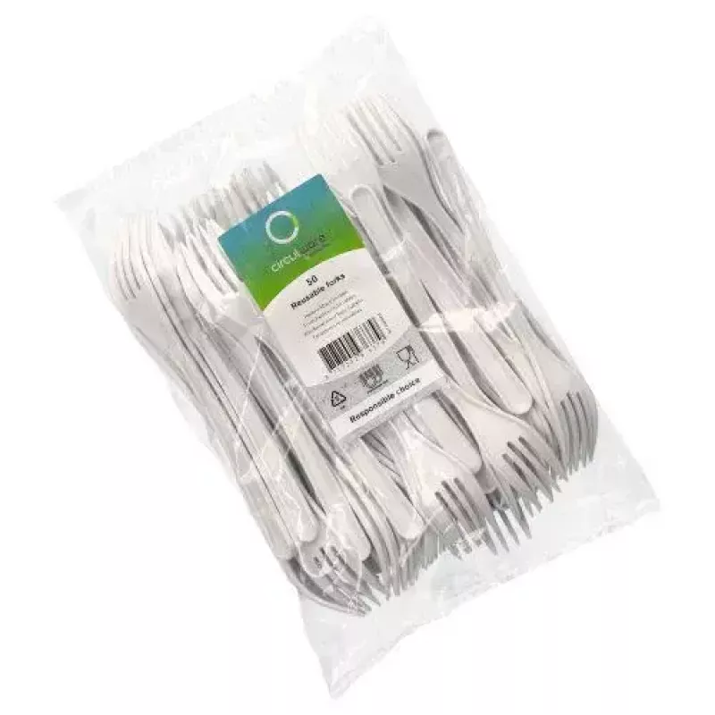 Kertakäyttöhaarukka Papstar 96427 polypropyleeni 50 kpl valkoinen 185 mm