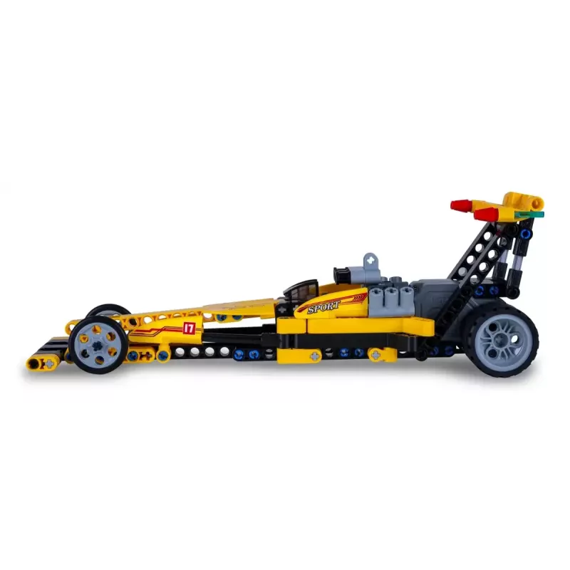 JAMARA CaDA Drag Racing 1:24 rakennuspalikkasarja, keltainen