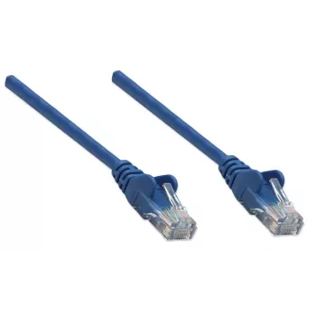Intellinet verkkopatchkaapeli, Cat5e, 7,5 m, sininen, CCA, U/UTP, PVC, RJ45, kullatut kontaktit, ilman lukituskieltä, taittumissuoja, taittumissuoja, elinikäinen takuu