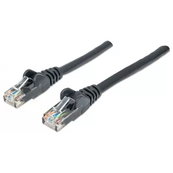 Intellinet verkkopatchkaapeli, Cat6, 1,5 m, musta, CCA, U/UTP, PVC, RJ45, kullatut kontaktit, ilman lukituskieltä, vedonpoisto, elinikäinen takuu
