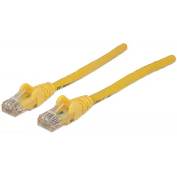 Intellinet verkkokaapeli, Cat6, 0,5 m, keltainen, CCA, U/UTP, PVC, RJ45, kullatut kontaktit, lukituskielen suoja, suojaholkki, elinikäinen takuu