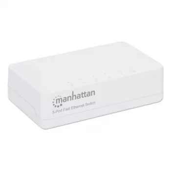 Manhattan 5-porttinen Fast Ethernet -kytkin, muovi, kolmen vuoden takuu, laatikko