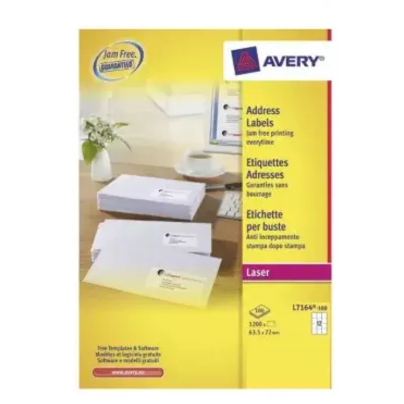 Itseliimautuvat tarrat Avery L7164-100