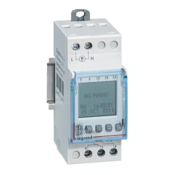 Legrand AlphaRex D21 412631 digitaalinen viikkoajastin, 1-kanavainen, 230 V AC, 2 moduulia