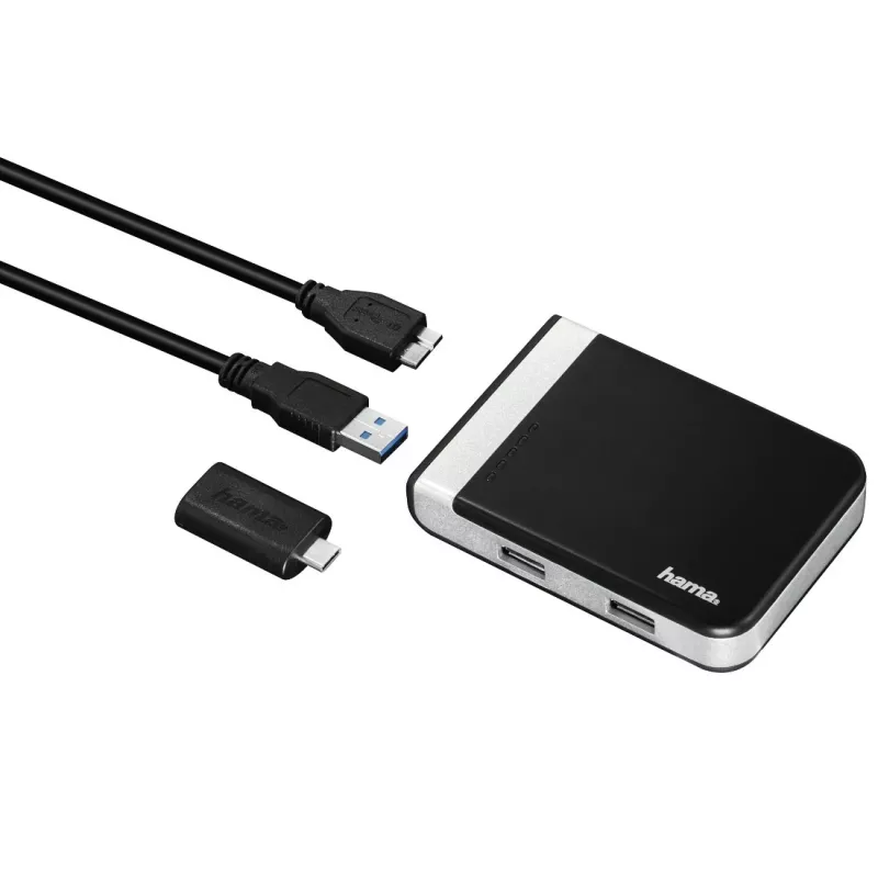 Hama 00054546 kortinlukija USB 3.2 Gen 1 (3.1 Gen 1) Type-A/Type-C musta, hopea