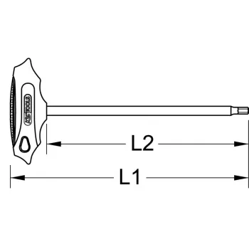 KS Tools ERGOTORQUEplus T-kahvainen RIBE-avain, 6 mm, extra pitkä (158.5123)