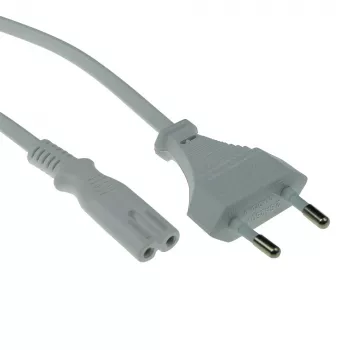 Virtajohto euro-pistoke - C7-liitin valkoinen 3 m ACT Powercord AK5241