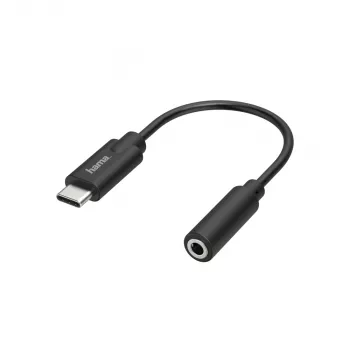 Hama 00200318 matkapuhelinkaapeli musta USB-C 3,5 mm